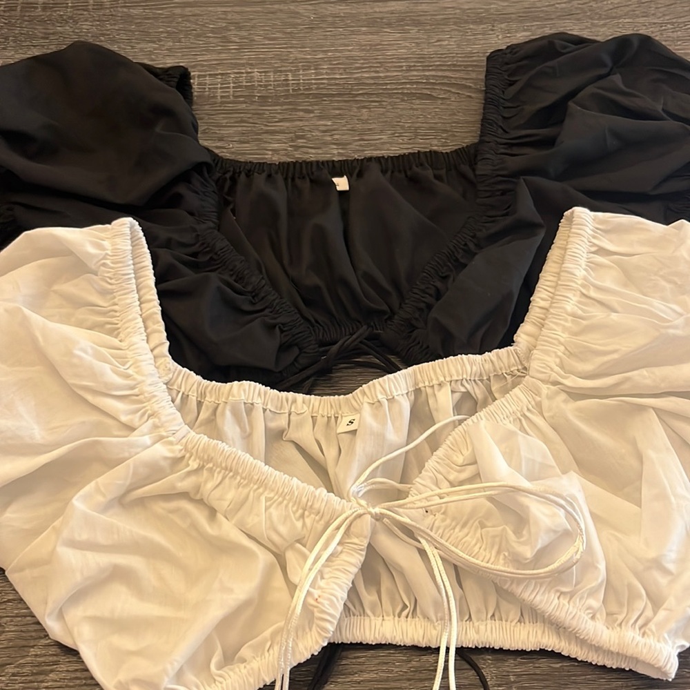 2 front tie babydoll tops